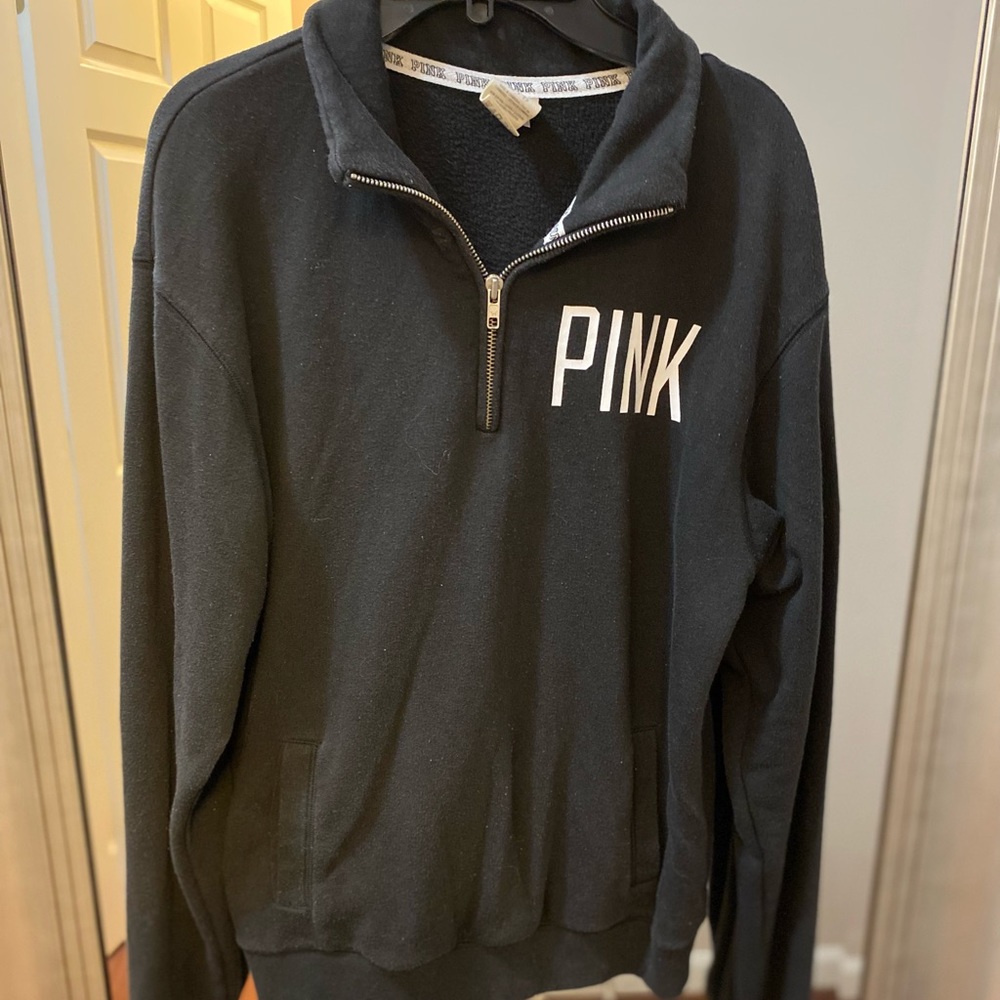 Victoria’s Secret PINK pull over jacket black women’s extra small